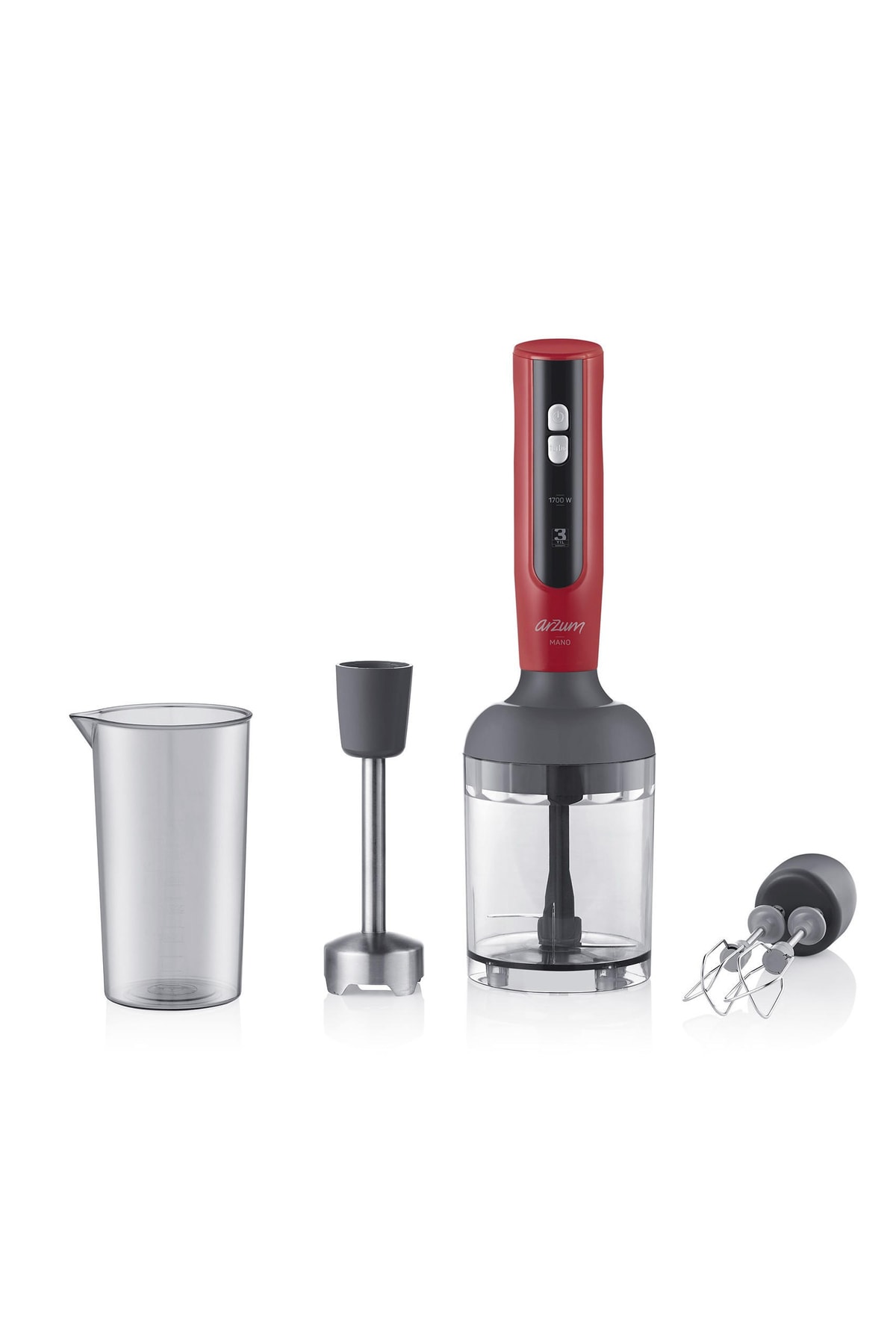 AR1092 Mano 1700 Watt El Blender Seti - Kırmızı