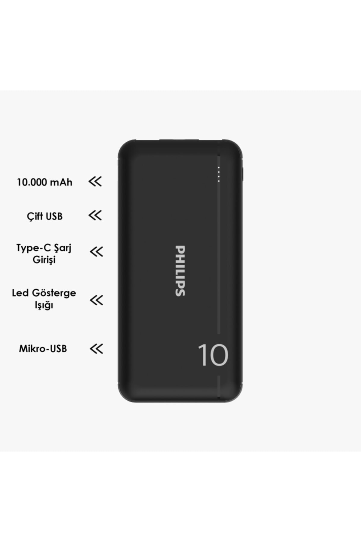 DLP1810NB 10.000 mAh Power Bank Siyah (2 Çıkış)