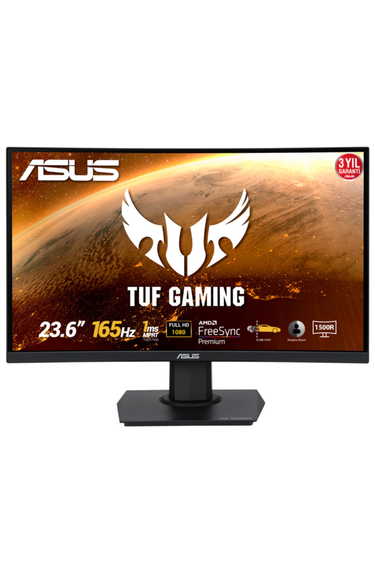 Tuf Gamıng Vg24vqe 23,6 Kavıslı 165hz Freesync 1ms Fullhd Dp+hdmı Monitör