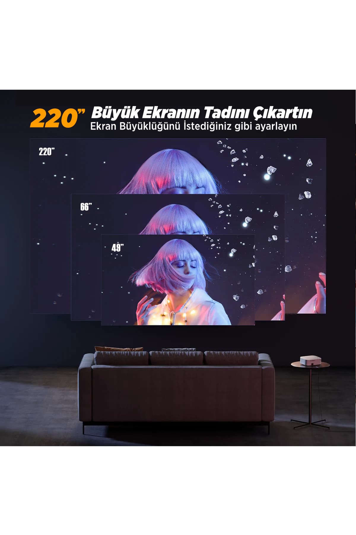 Leisure 495w 4k Wi-fi + Bluetooth Lcd Led Projeksiyon Cihazı - 220 Inç Yansıtma - Dolby Ses