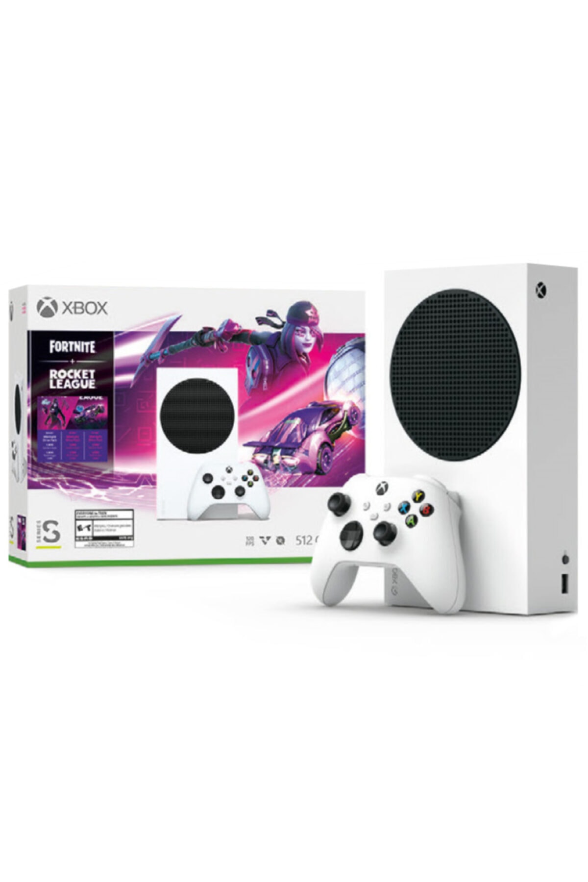 Xbox Series S 512 Gb Oyun Konsolu Beyaz-fortine + Rocket Legue Bundle