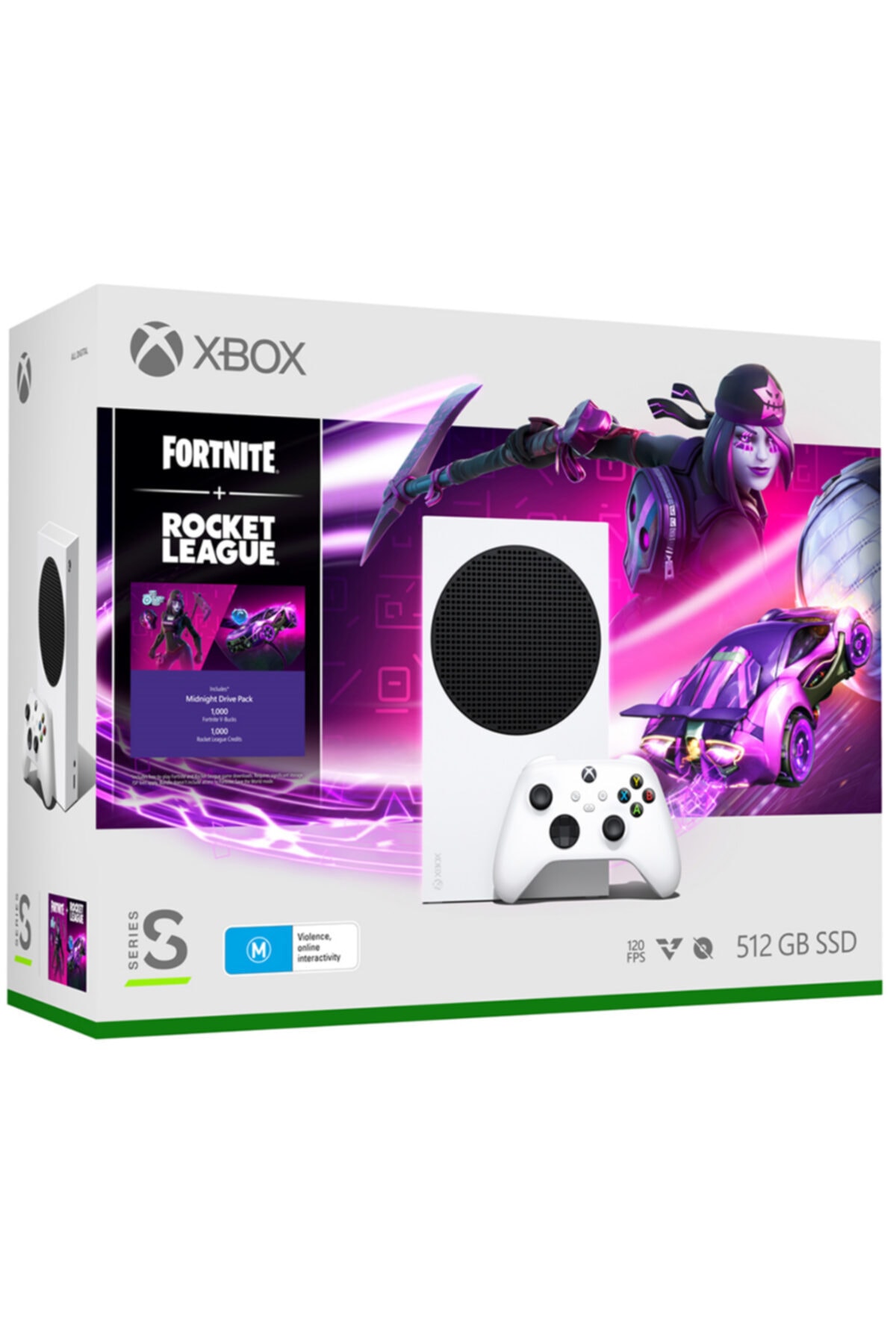 Xbox Series S 512 Gb Oyun Konsolu Beyaz-fortine + Rocket Legue Bundle